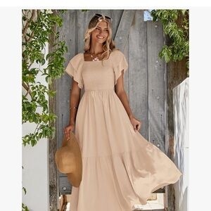 Elegant Cream Maxi Dress
